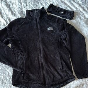 The North Face Osito Black Fleece Jacket and Headband Set